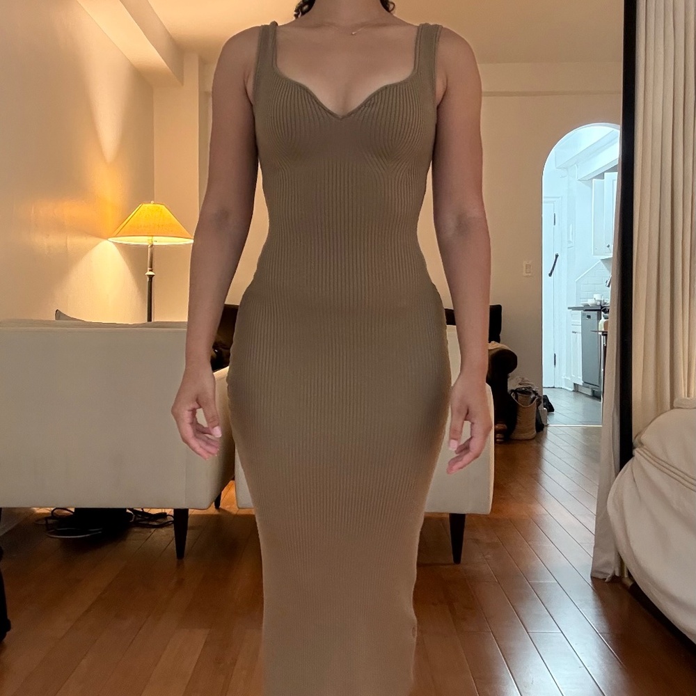 Brown knit dress - xs